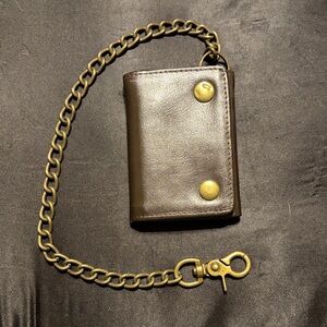 Brown Leather Chain Wallet
